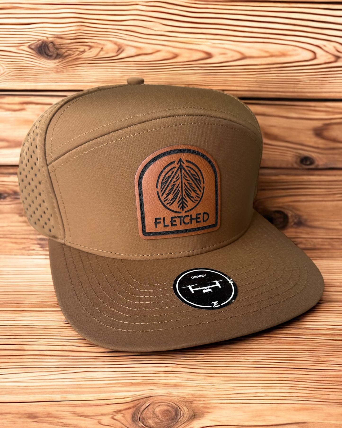 7 Panel Brown- Leather Patch