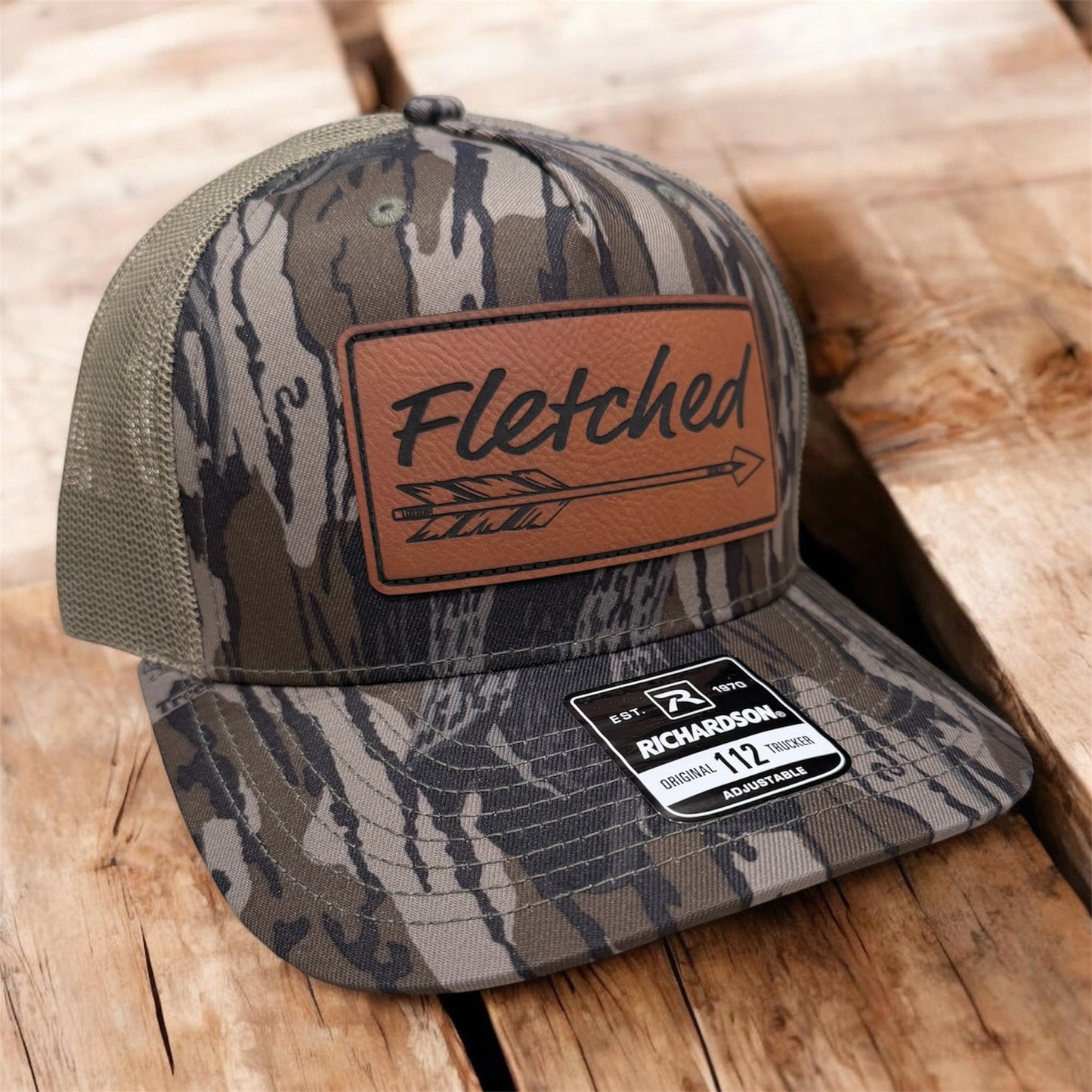 Mossy Oak Treestand Camo Richardson 112 Hat- Leather Patch
