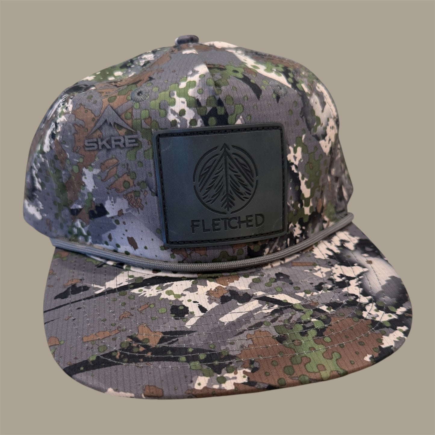 SKRE Camo Rope Hat- Leather Patch
