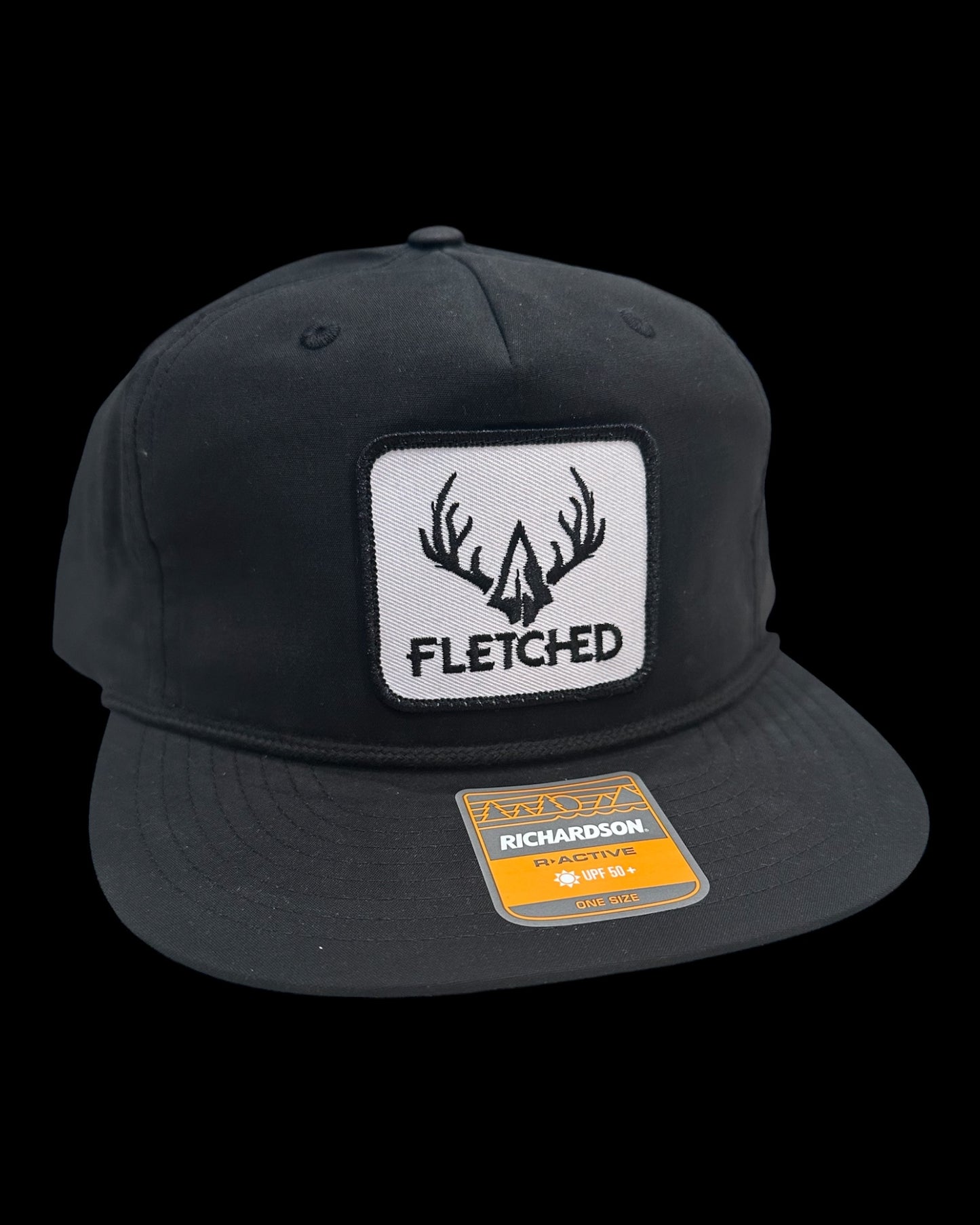 Black Richardson 256 Rope Hat- Arrowhead Antlers Embroidered Patch