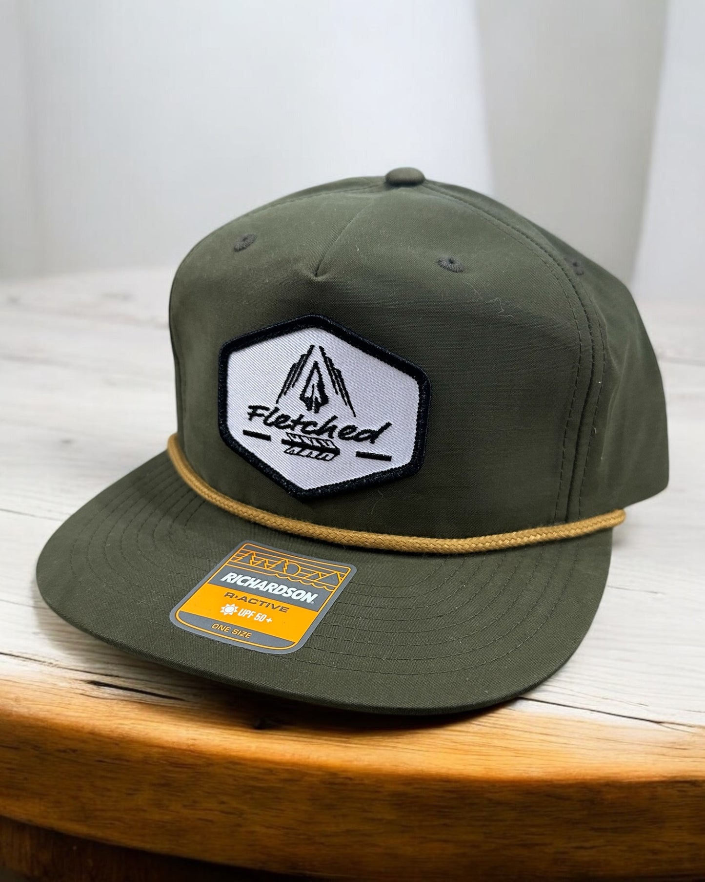 Green Richardson 256 Rope Hat- Arrowhead Fletching Embroidered Patch