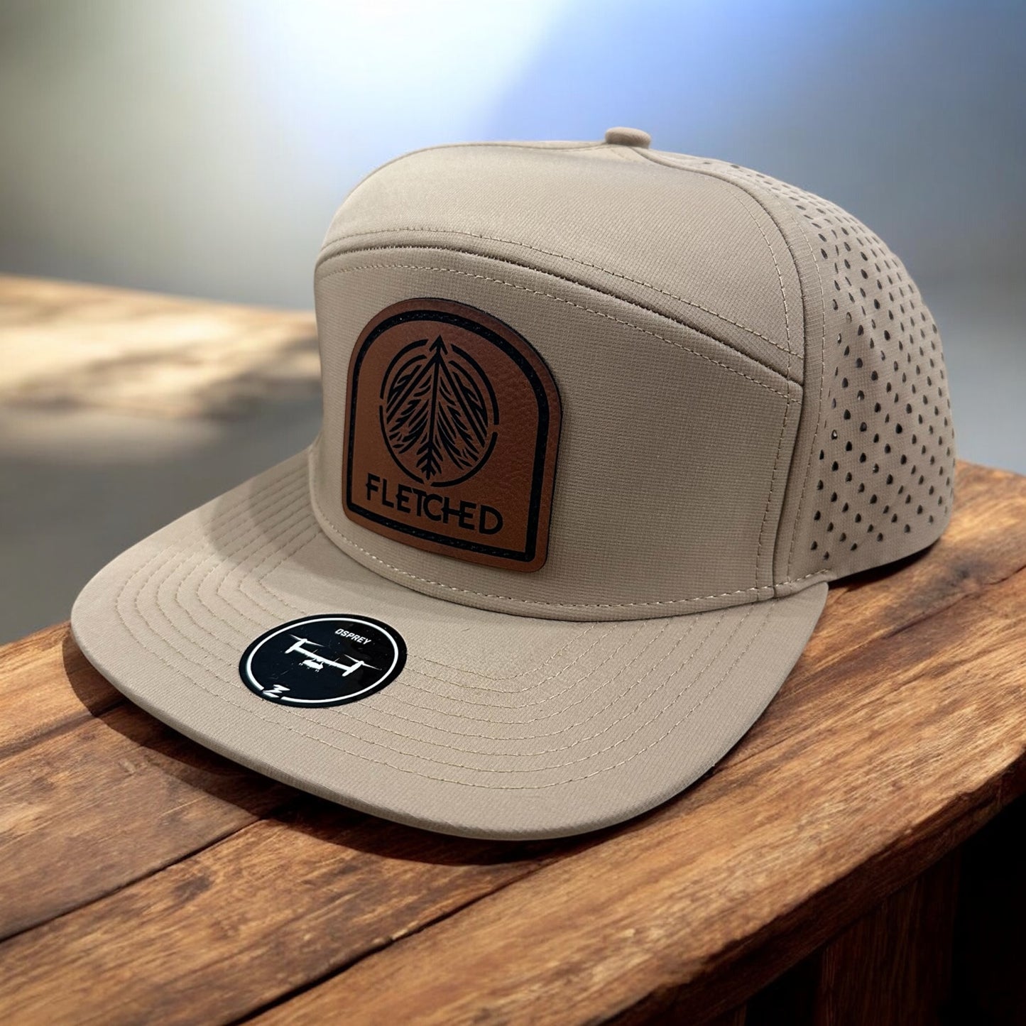7 Panel Tan- Leather Patch
