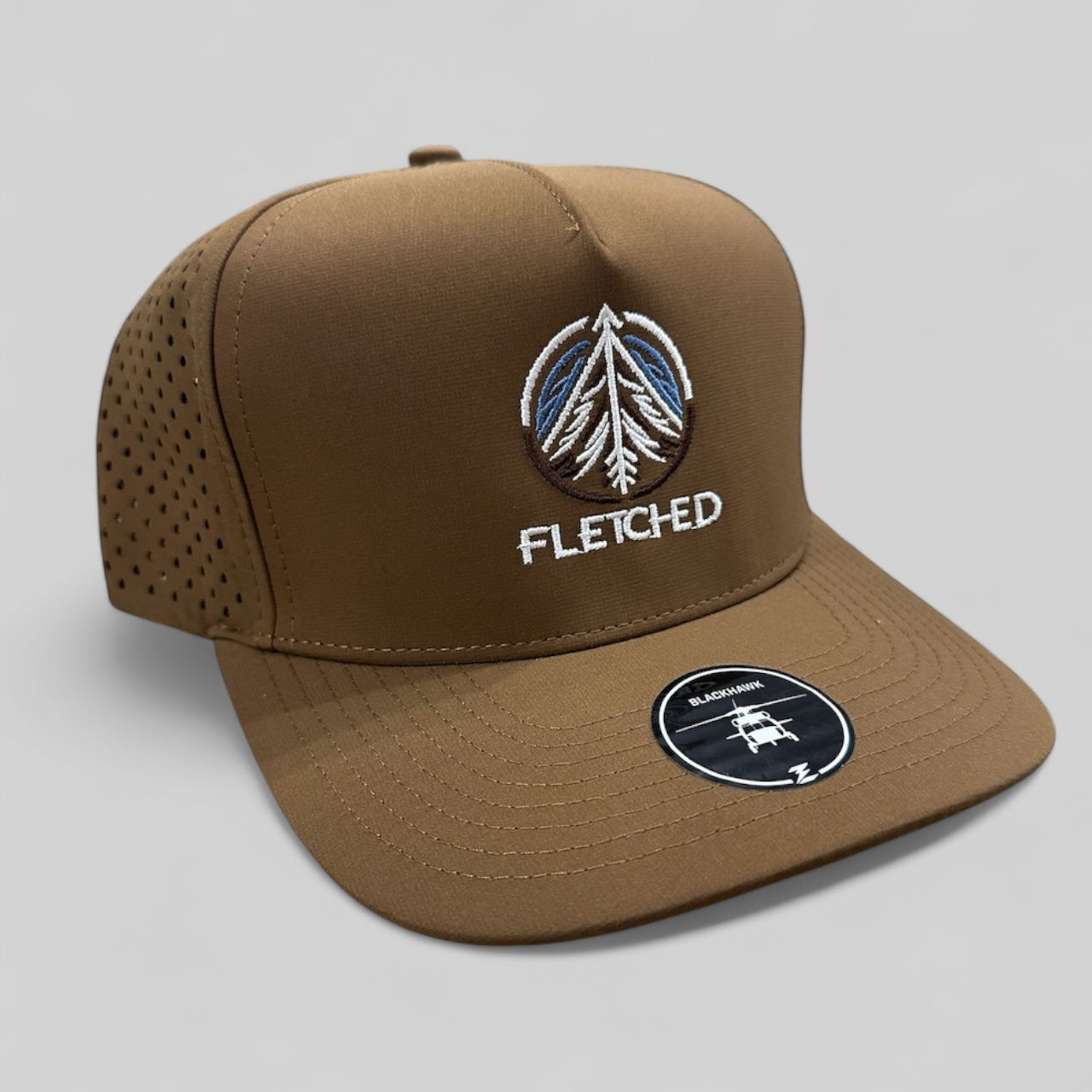 Tan Black Hawk Hat- Embroidered