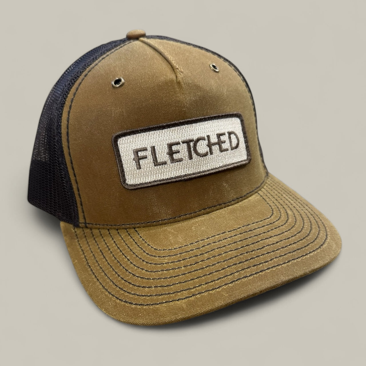 Tan Waxed Richardson 112 Hat- Embroidered Patch