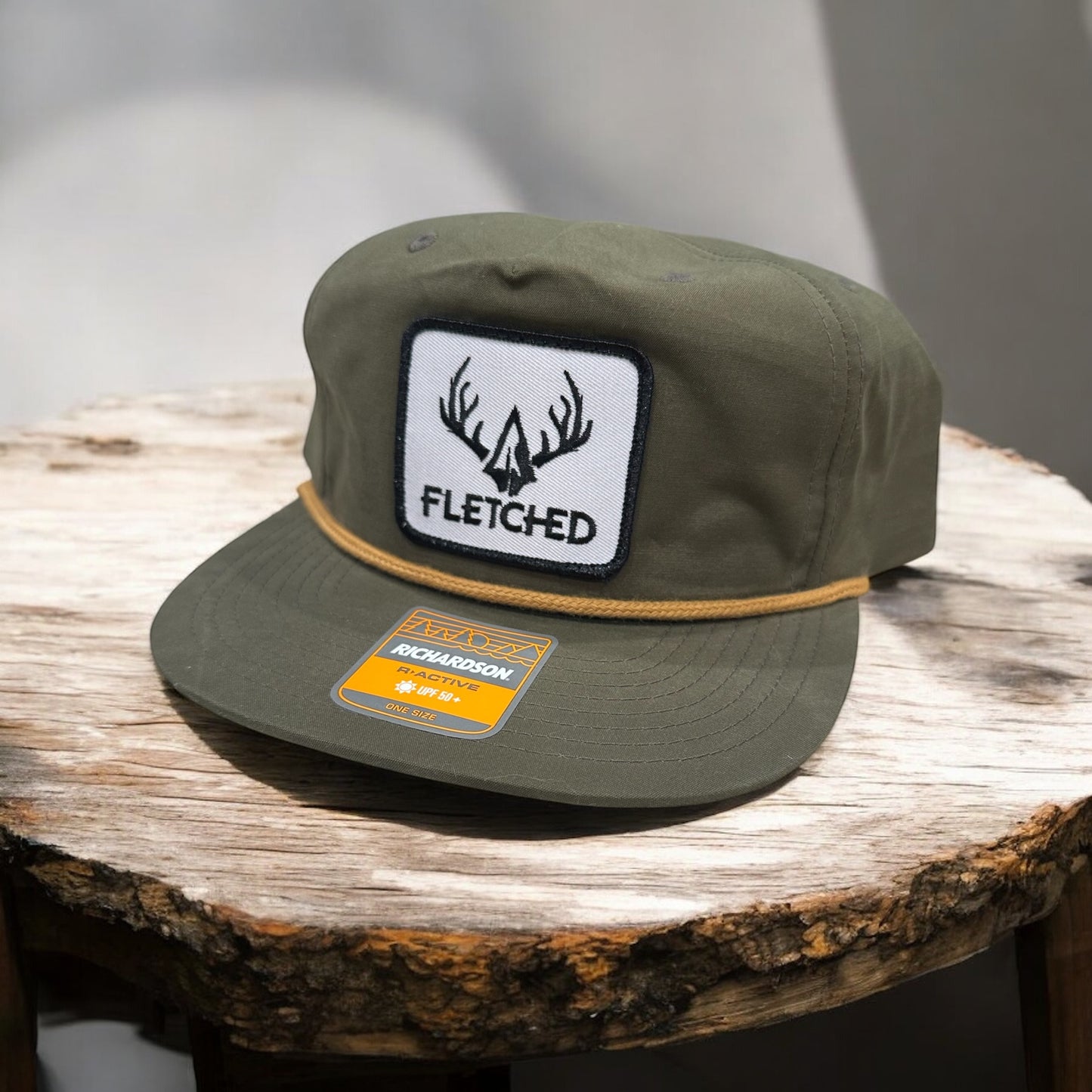Green Richardson 256 Rope Hat- Arrowhead Antlers Embroidered Patch