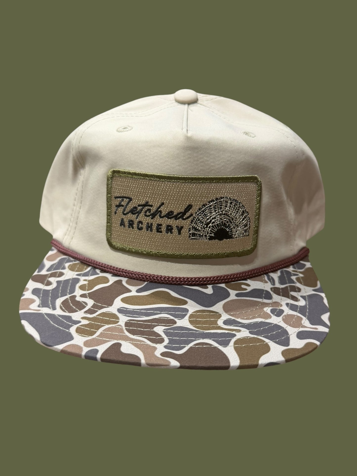 Camo Bill Rope Hat- Embroidered Turkey Patch