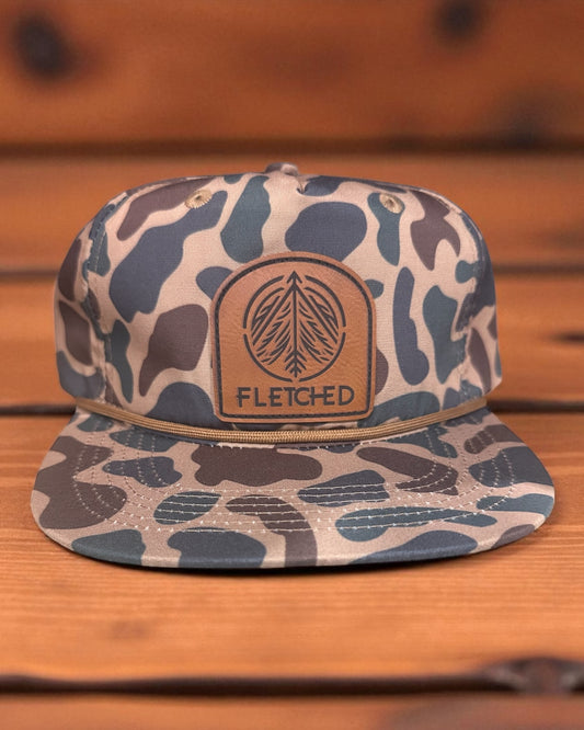 Lost Duck Camo Hat- Leather Patch