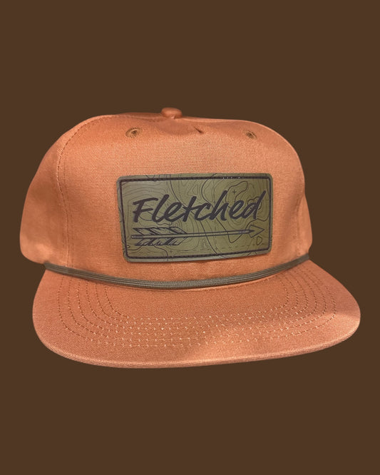 Lost Orange Rope Hat- Leather Patch