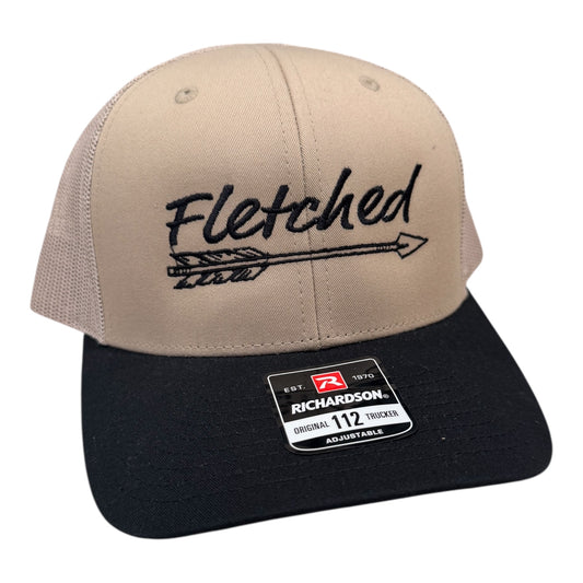 Tan & Black Richardson 112 Hat- Embroidered Logo