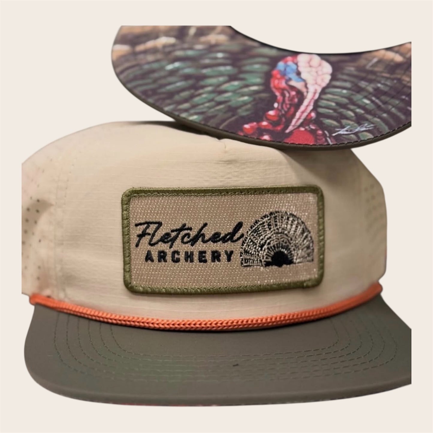 Turkey Bill Rope Hat- Embroidered Turkey Patch